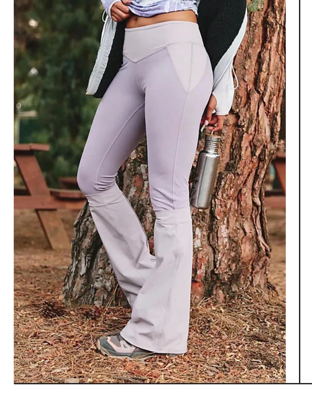 Free people High-Waisted Lavender Flare Yoga Pants alpine hike